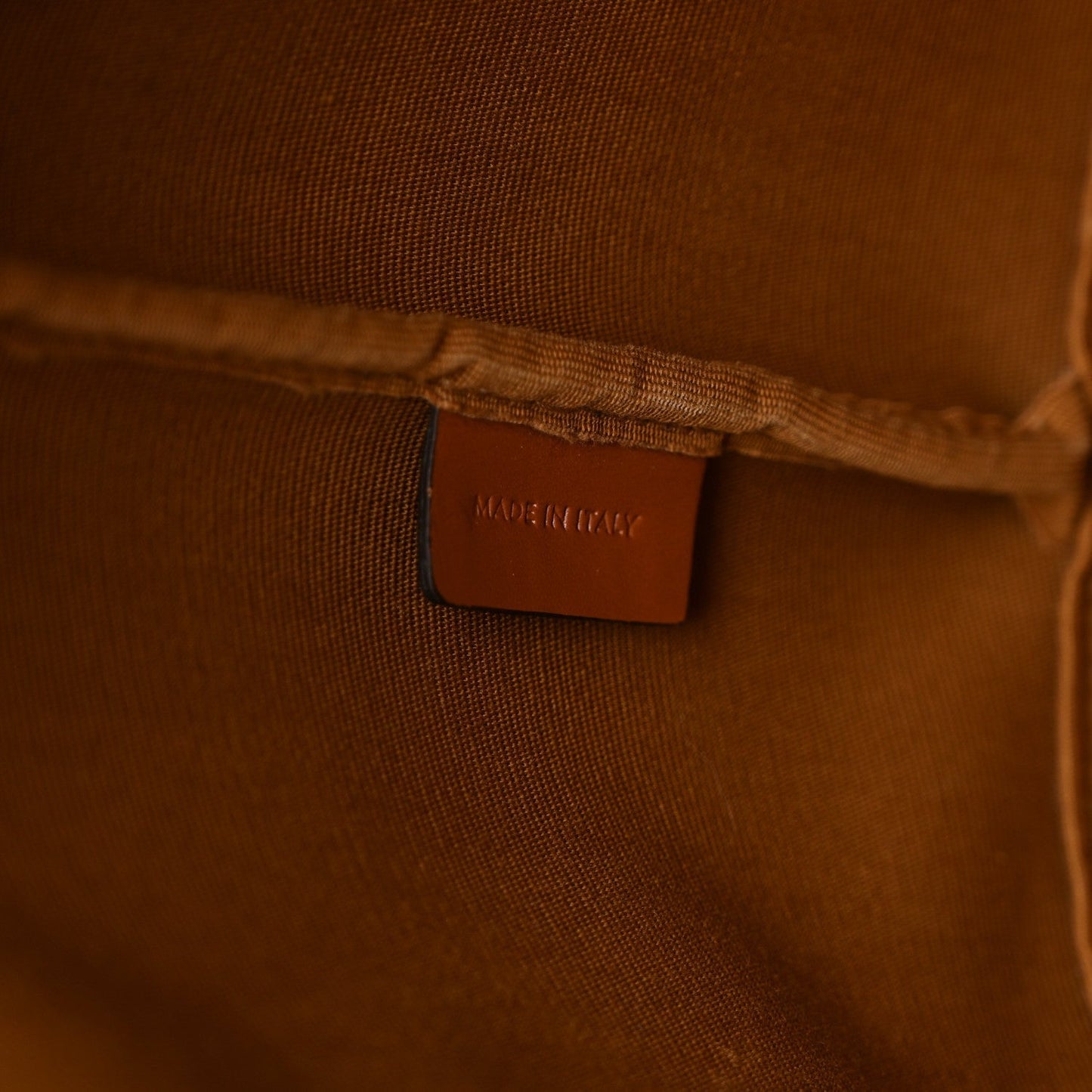 Triomphe Canvas Calfskin Medium Bucket Bag Tan