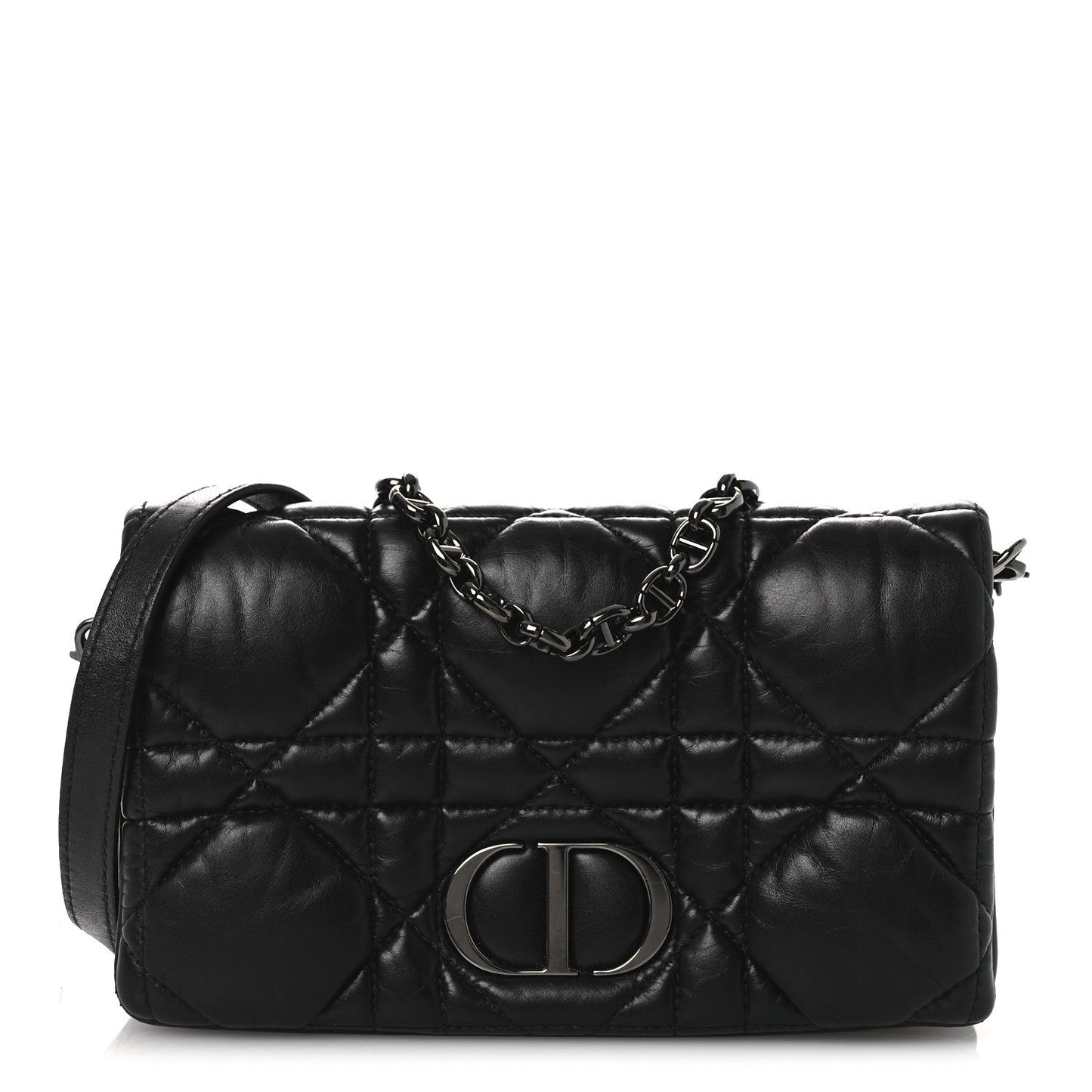 Calfskin Macrocannage Mini Caro Bag Black