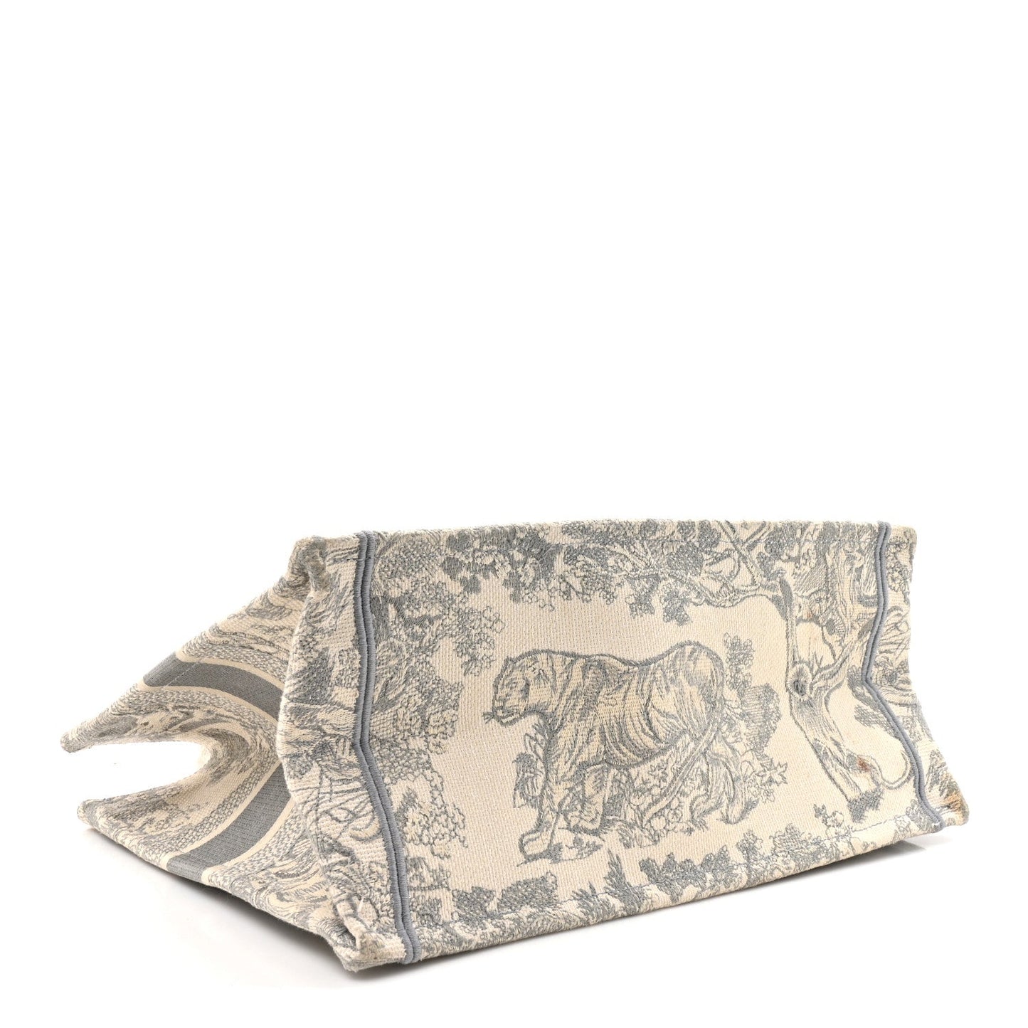 Canvas Embroidered Medium Dioriviera Toile De Jouy Book Tote Gray