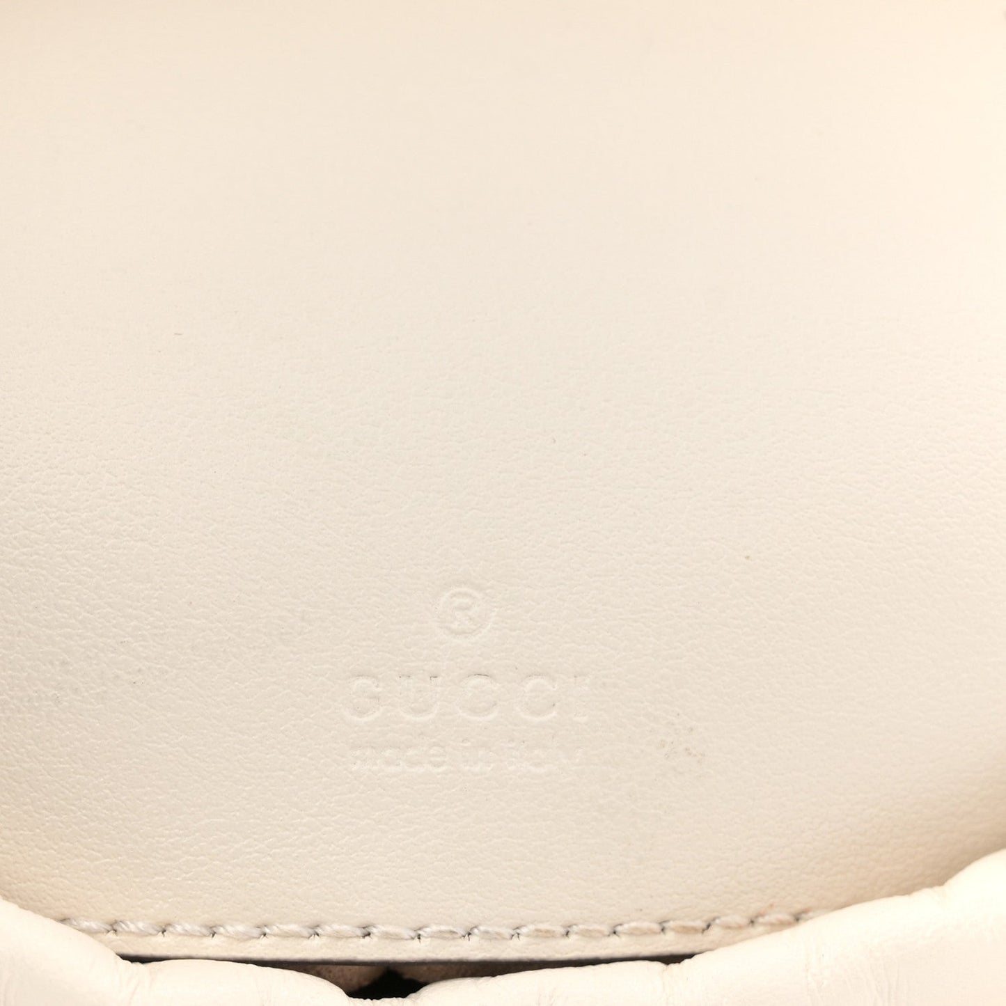 Calfskin Matelasse Mini GG Marmont 2.0 Bucket Bag White