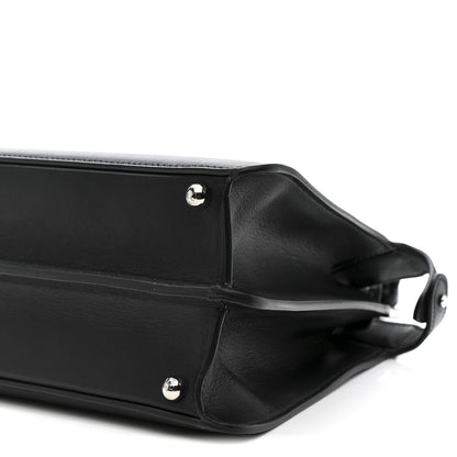 X MARC JACOBS Vitello Seta Shiny Nappa Medium Peekaboo I SEE U Satchel Black