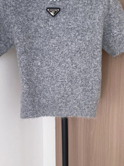 PRADA 25S SHORT-SLEEVE KNIT TOP 394
