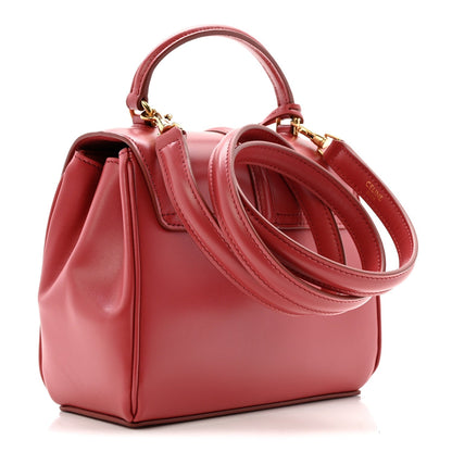 Satinated Calfskin Mini 16 Top Handle Bag Raspberry