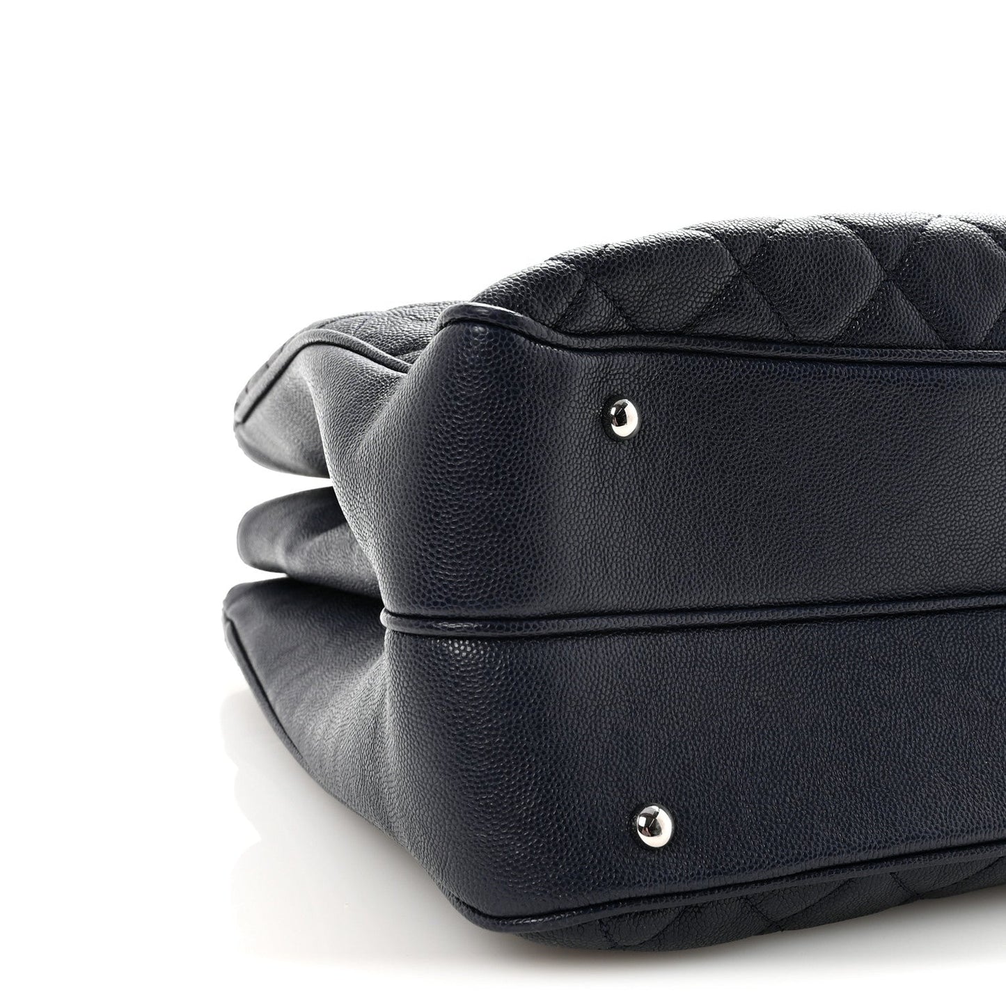 Caviar Quilted Large Urban Companion Top Handle Shopping Tote Navy