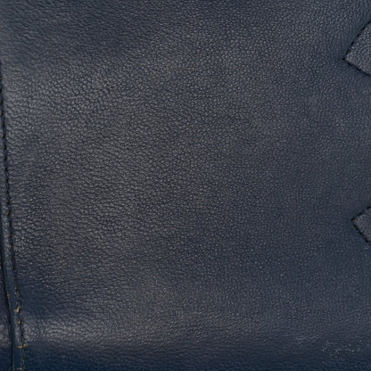 Caviar Quilted Maxi Double Flap Navy Blue