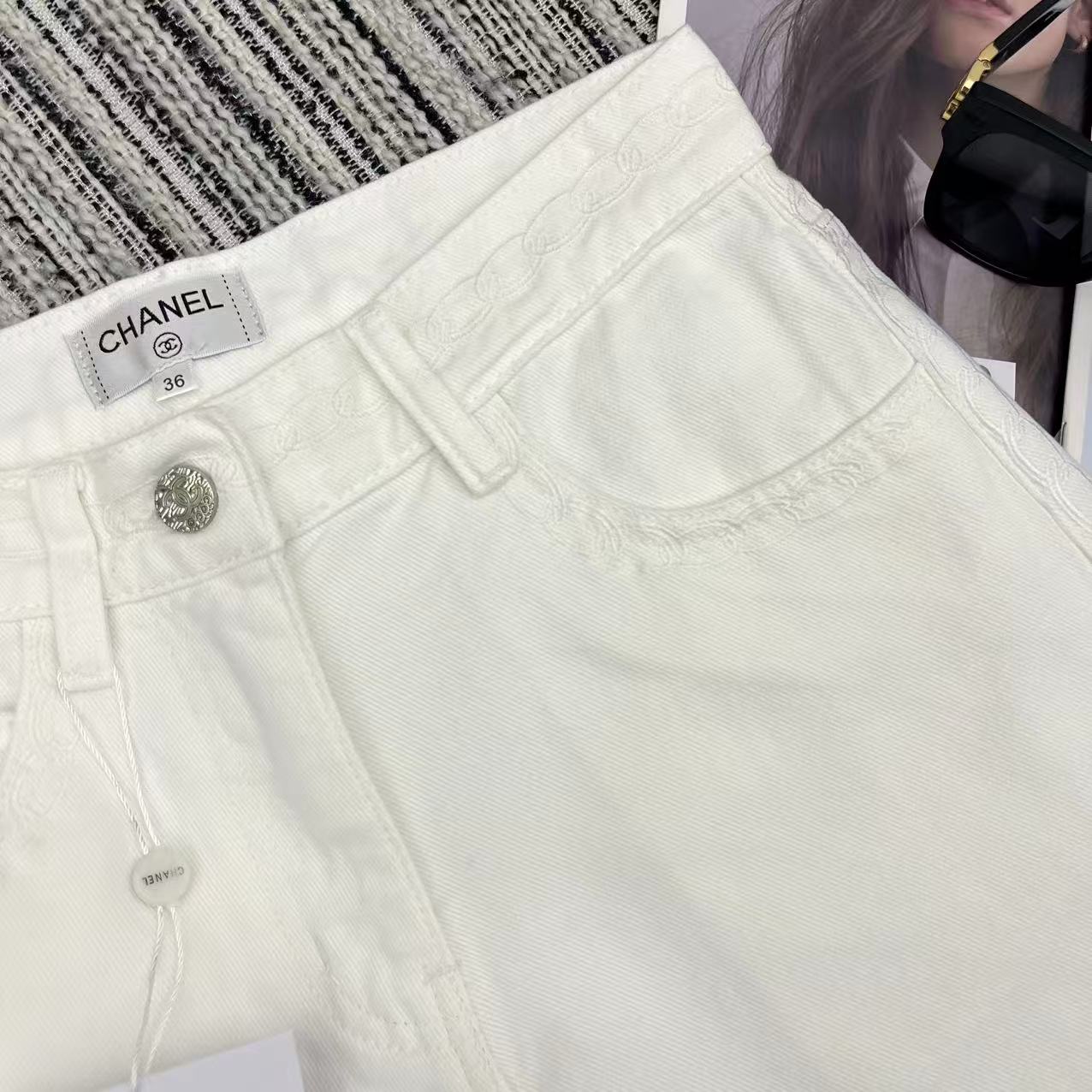 CC Denim Short Pants White Jeans 349028