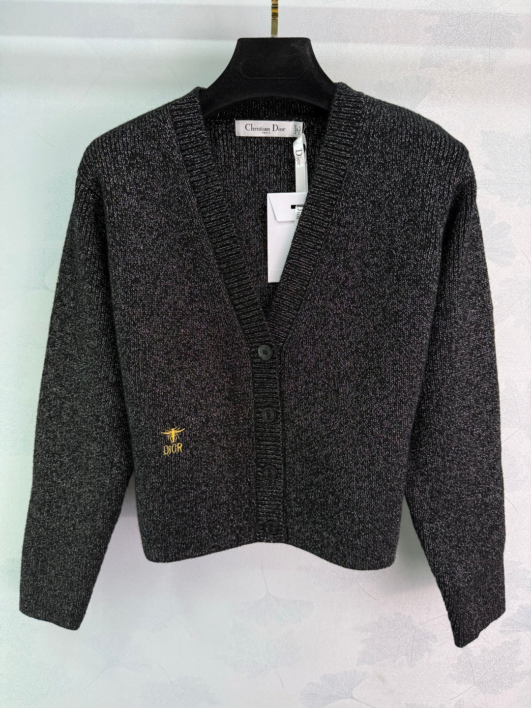CD 25SS Bee Knitted V-Neck Button Wool Cardigan 306372