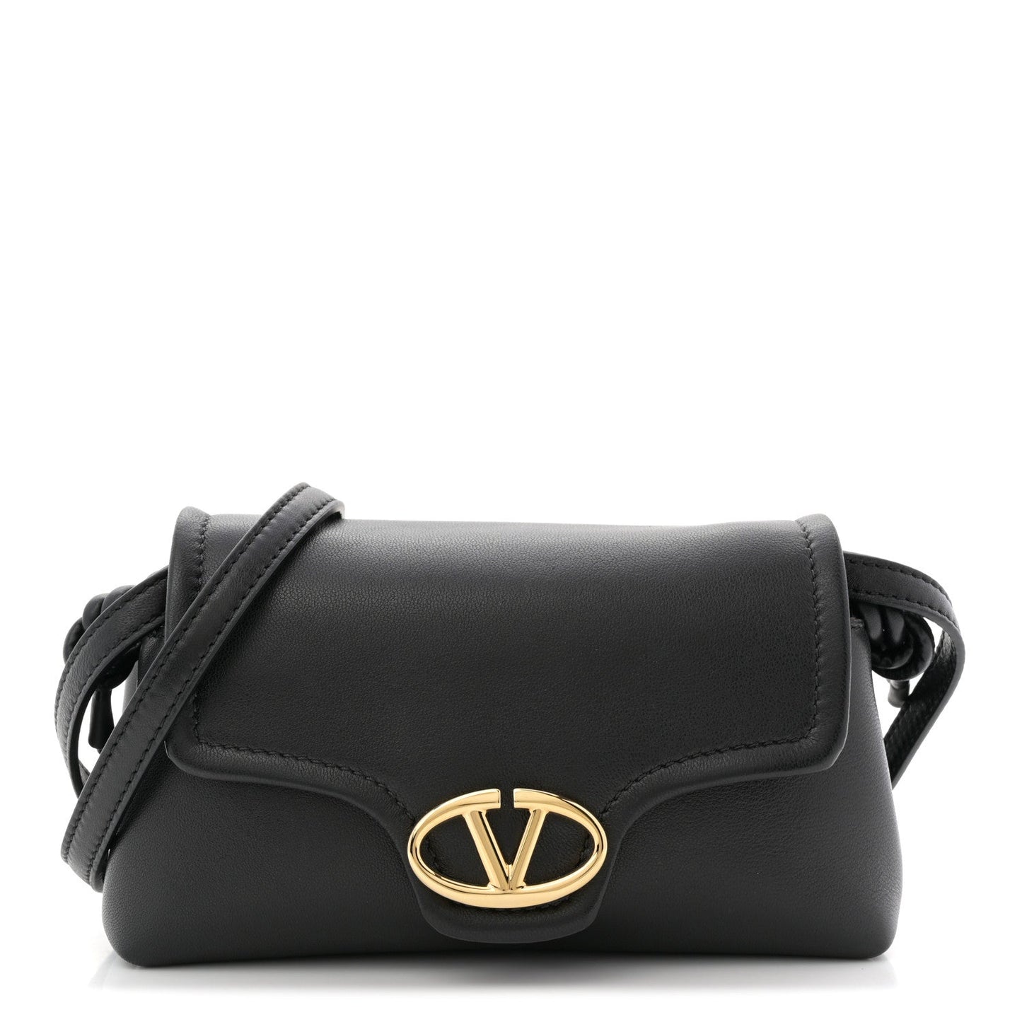 Lambskin Vlogo Mini Crossbody Bag Black