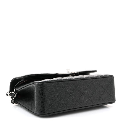 Caviar Quilted Small Double Flap Black