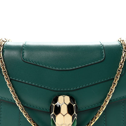Calfskin Small Serpenti Forever Snake Strap Crossbody Bag Emerald Green
