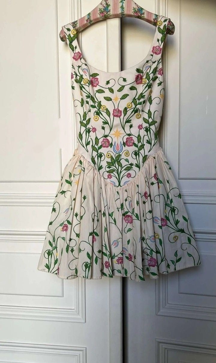 formaldressy--Floral short chiffon homecoming dress travel holiday dress gh5712