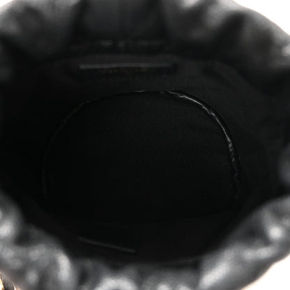 Caviar Quilted Coco First Bucket Clutch With Chain Black