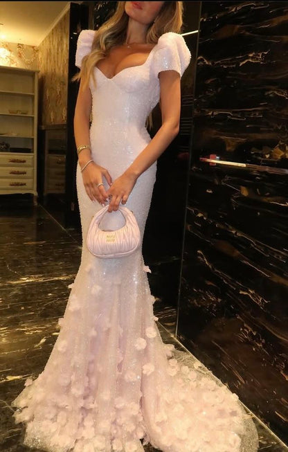 formaldressy-Pink Shiny Exquisite Floral Floor-Length Trailing Retro Elegant Prom Dress Evening Dress gh5945