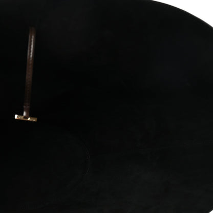 Calfskin Suede Cut Out Large Tote Brown Black