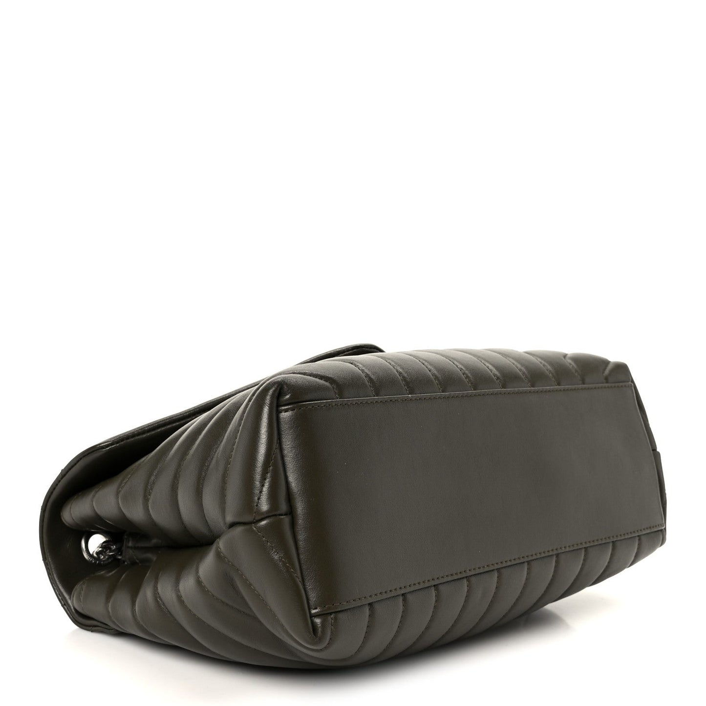 Calfskin Y Quilted Monogram Medium Loulou Chain Satchel Kaki Fonce
