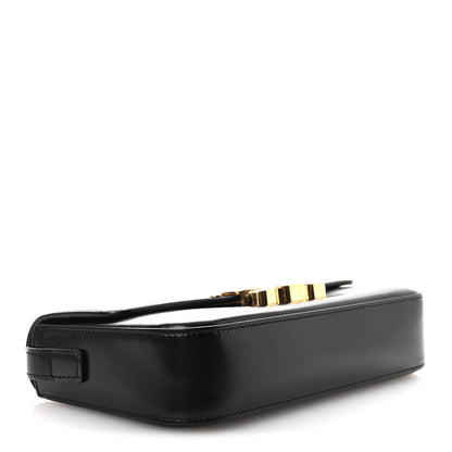Shiny Calfskin Triomphe Shoulder Bag Black