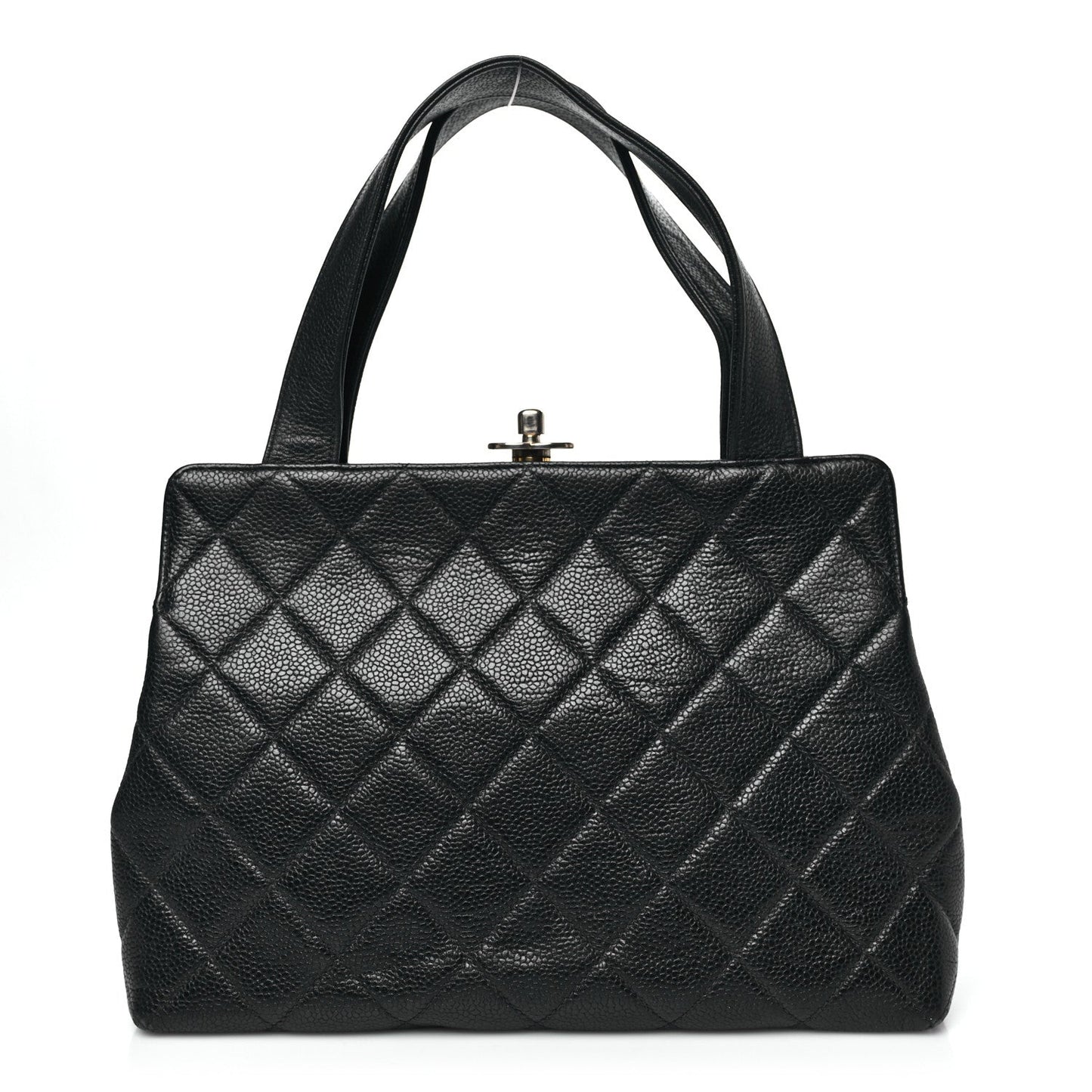 Caviar Quilted Frame Shoulder Bag Black