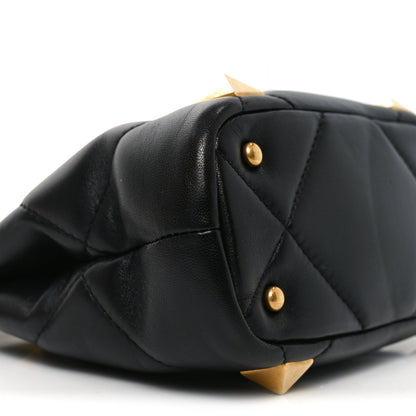 Nappa Mini Roman Stud The Handle Bag Black