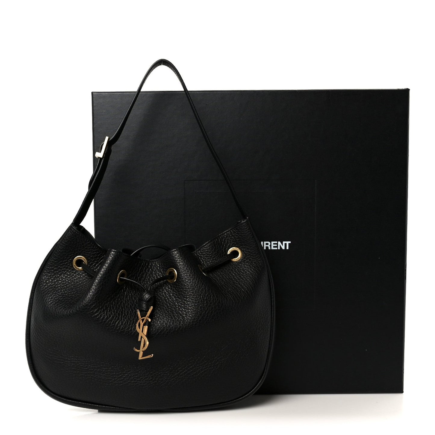 Grained Deerskin Paris VII Small Flat Hobo Black