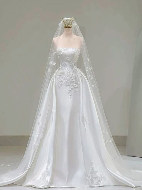 Princess Wedding Dress Sheath Strapless Sleeveless White Lace Wedding Dresses Dreamy Bridal Gowns DH1223
