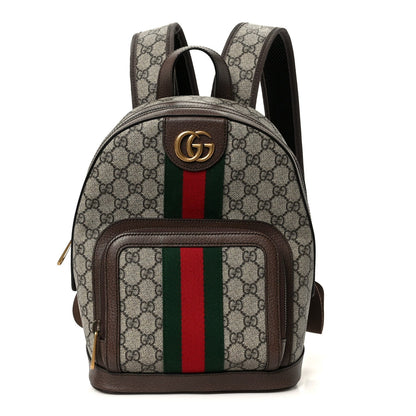 GG Supreme Monogram Calfskin Web Small Ophidia Day Backpack Beige Ebony New Acero