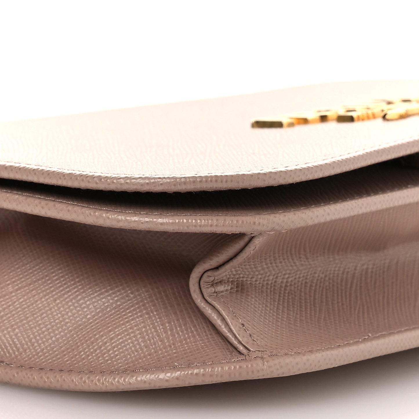 Saffiano Bandoliera Chain Crossbody Bag Cammeo