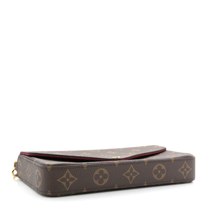 Monogram Pochette Felicie Chain Wallet Fuchsia