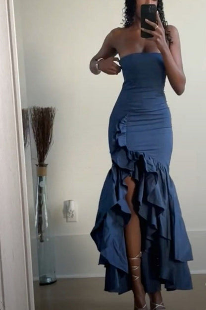 formaldressy-Blue/Wine Red/Yellow/Purple Long Chiffon Ruffle Prom Dress Graduation Dress gh5929