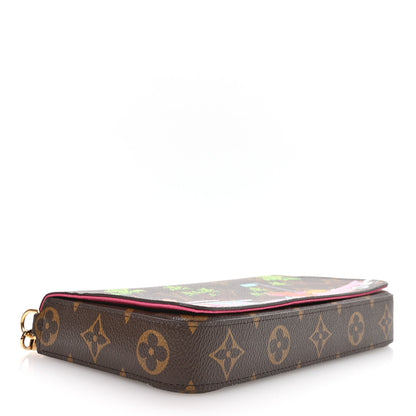 Monogram 2021 Christmas Animation Hollywood Pochette Felicie Chain Wallet Fuchsia
