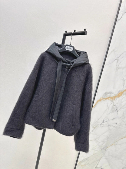MAX MARA 25S HOODED KNIT JACKET 105