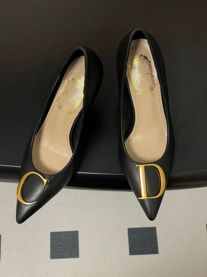 CD 26 High-Heeled 85 Pumps Black Cowhide 593593