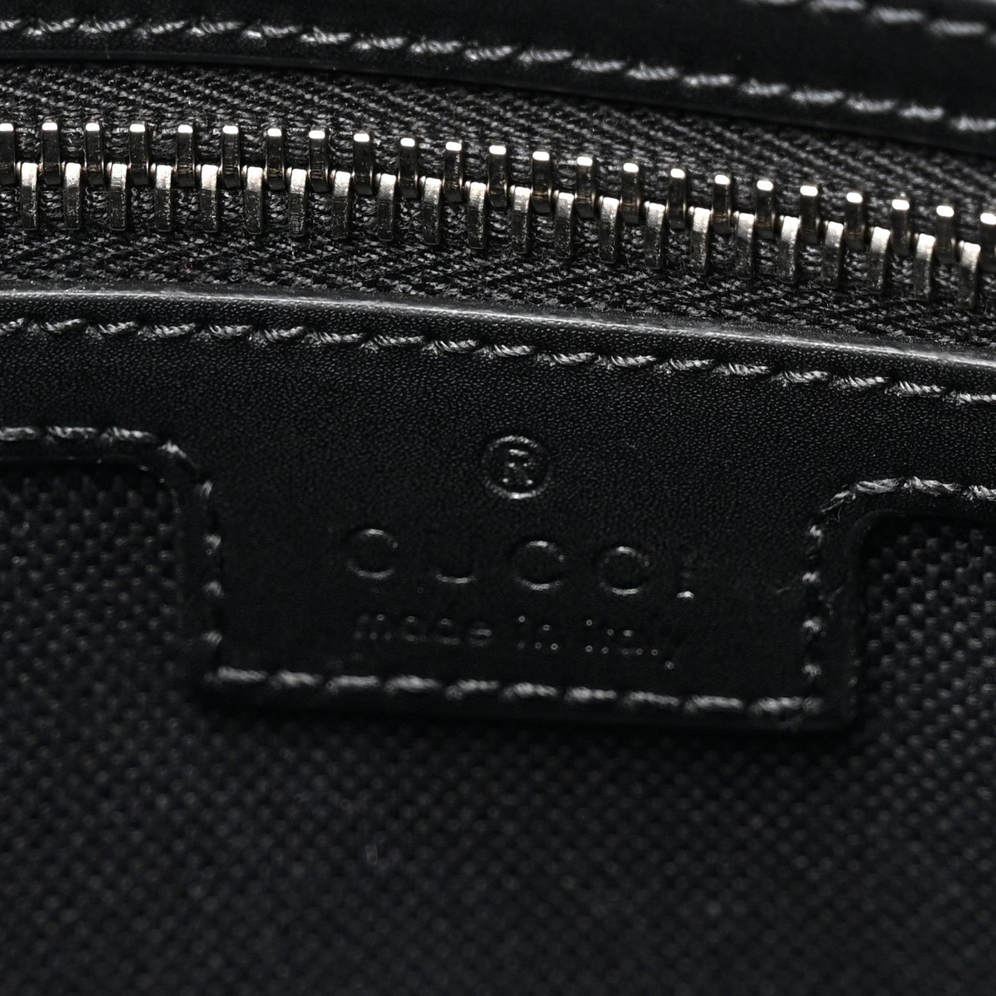 GG Supreme Monogram Appia Calfskin Web Flat Messenger Bag Black Grey