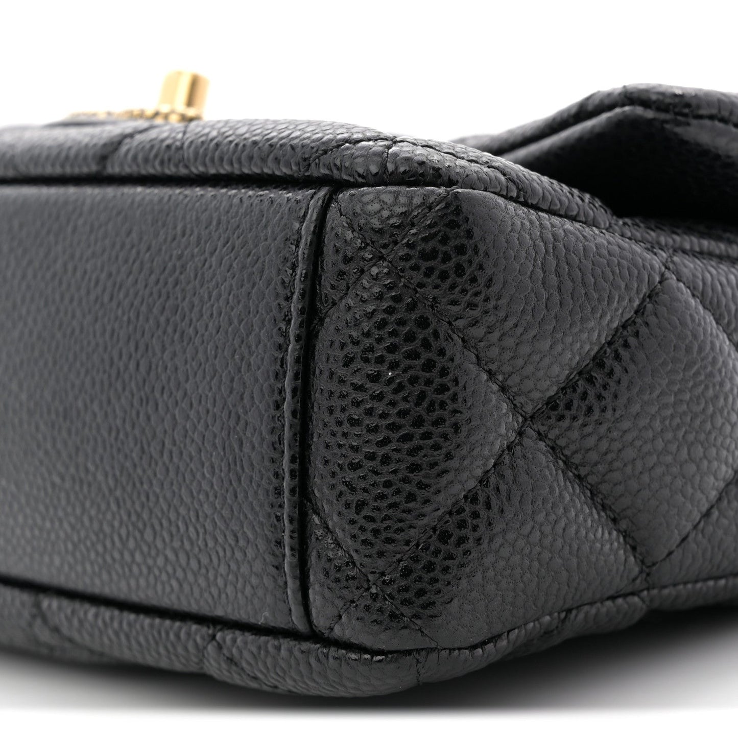 Grained Lambskin Quilted Mini Flap Black