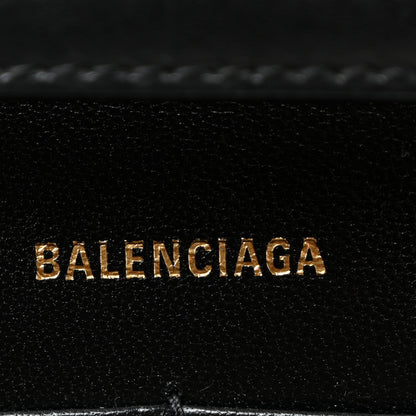 Shiny Box Calfskin Hourglass Chain Bag Black