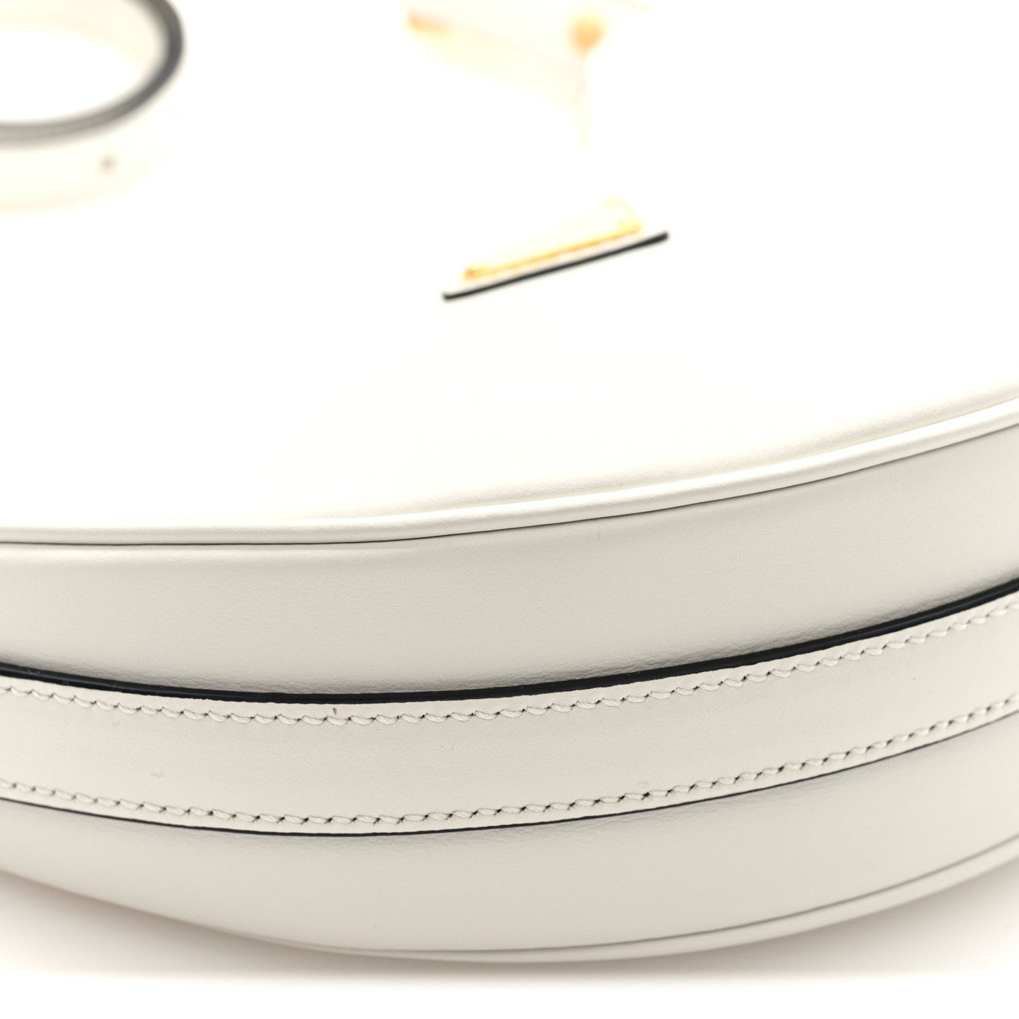 Soft Calfskin Arque Shoulder Bag White