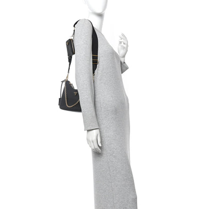 Saffiano Lux Re-Edition 2005 Shoulder Bag Black
