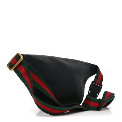 Grained Calfskin Small Logo Belt Bag Black