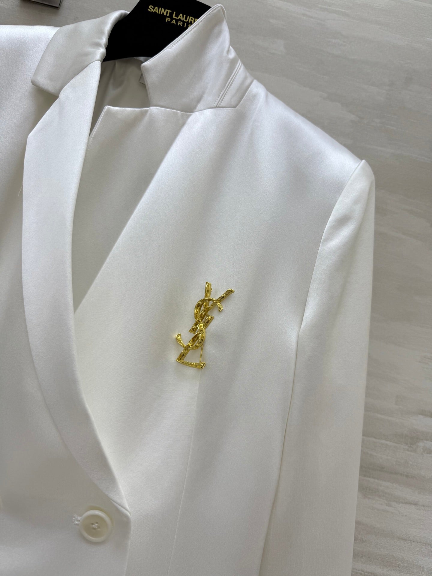 YSL 25 Suit Jacket White Triacetate