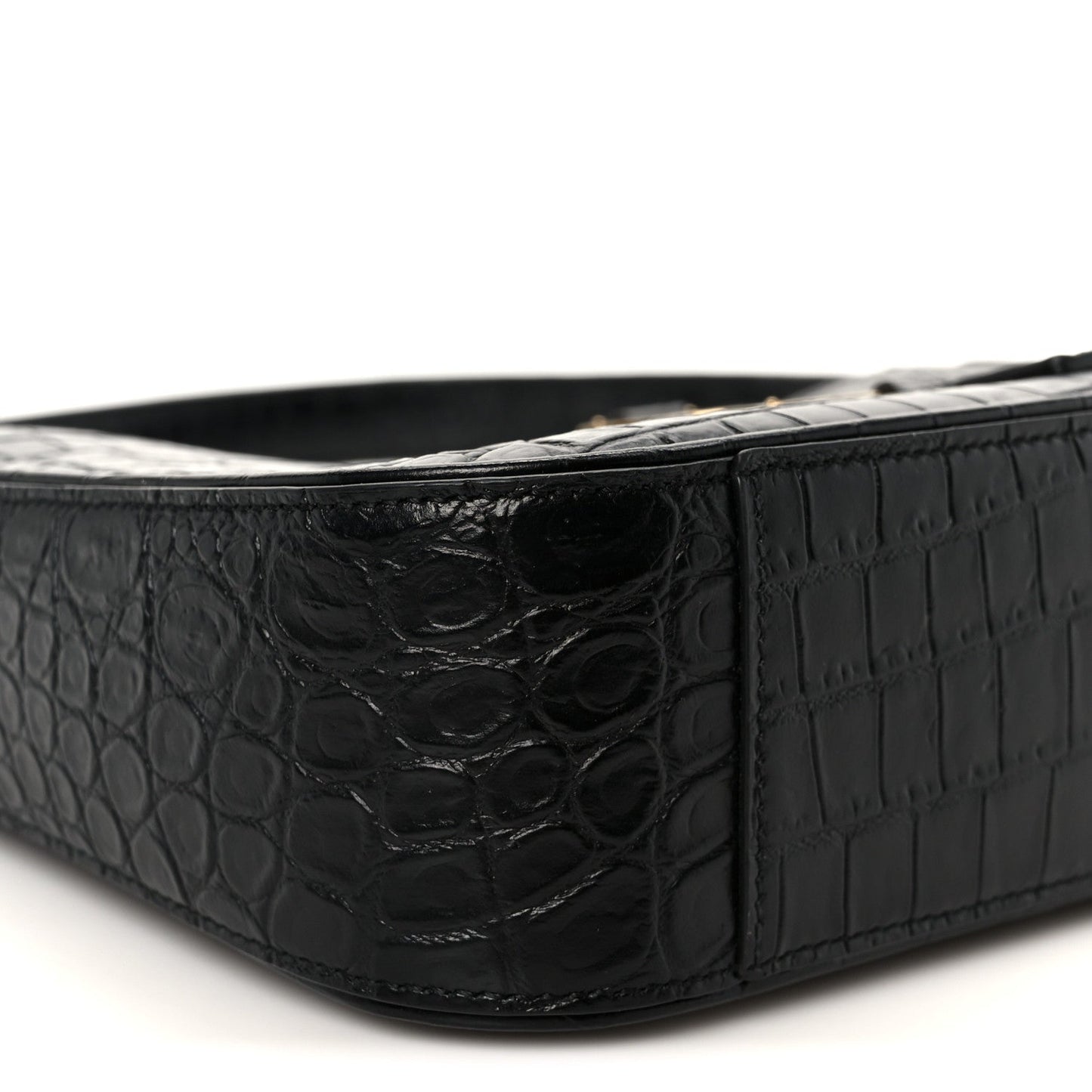 Calfskin Crocodile Embossed Le 5 A 7 Hobo Black