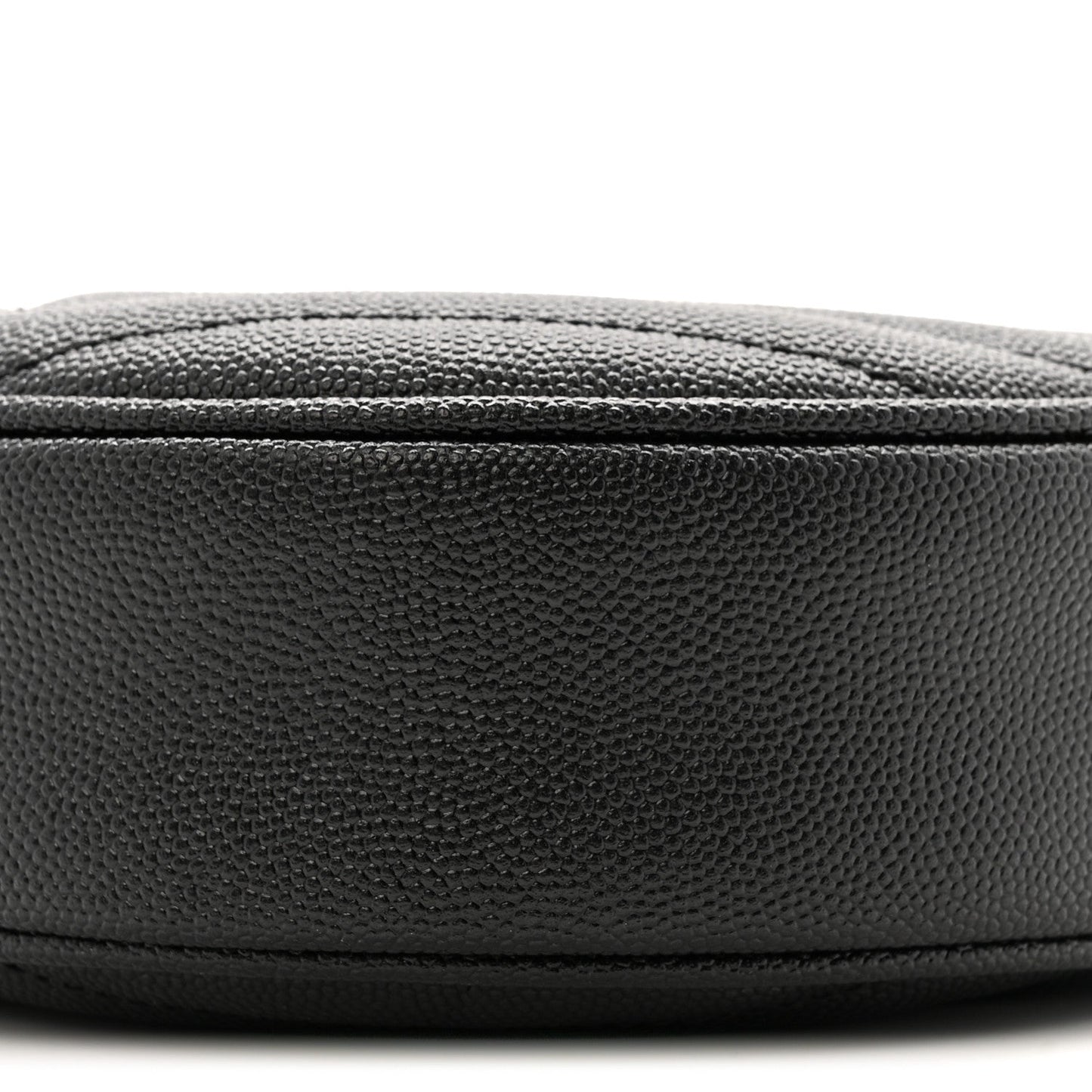 Grain De Poudre Matelasse Chevron Quilted Round Vinyle Camera Bag Black