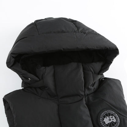 C. Goose Hooded Down Vest Black Polyester 0002