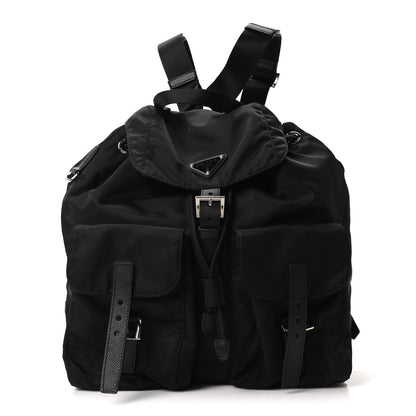 Tessuto Nylon Saffiano Medium Backpack Black