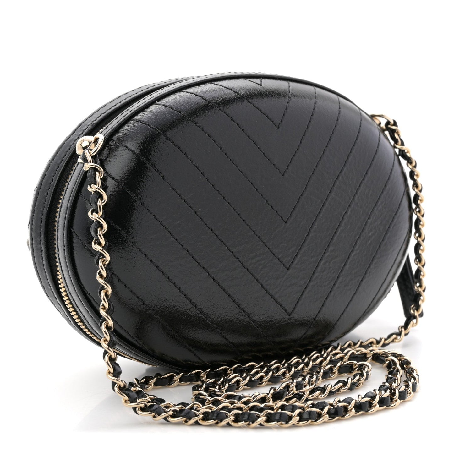 Lambskin Embroidered Chevron Quilted La Pausa Tassel Clutch Black