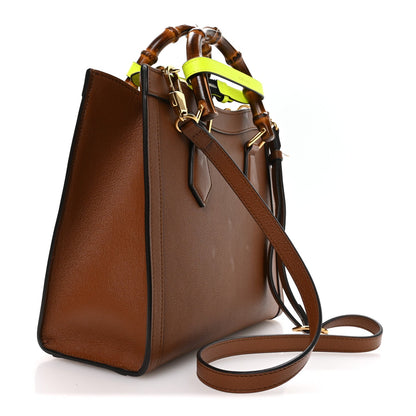Wonka Grain Calfskin Small Diana Tote Bag Cuir Yellow Fluo