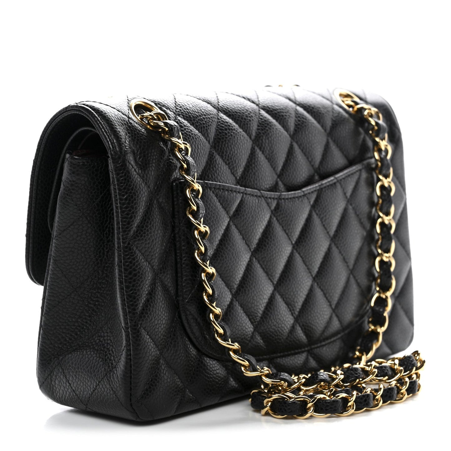 Caviar Quilted Small Double Flap Black