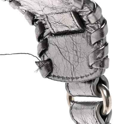 Metallic Agneau Arena Mini Le Cagole Duffle Crossbody Bag Silver