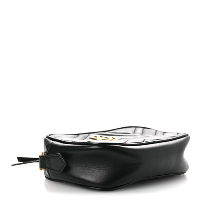 Calfskin Matelasse Mini GG Marmont Chain Shoulder Bag Black