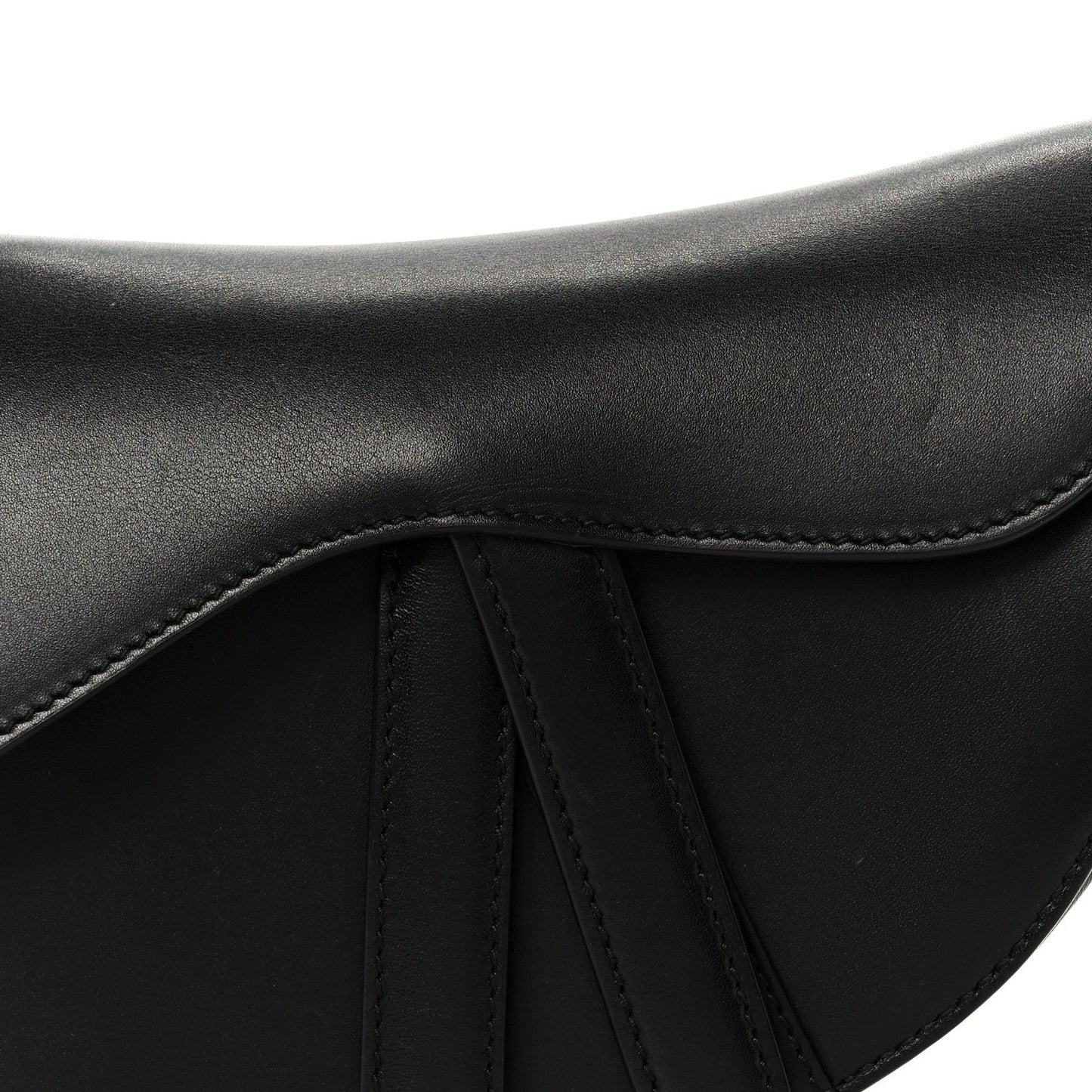 Supple Calfskin Mini Saddle Bag Black