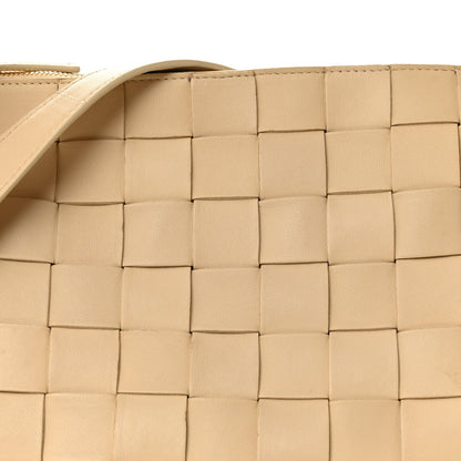 Lambskin Maxi Intrecciato Bowling Cassette Shoulder Bag Porridge