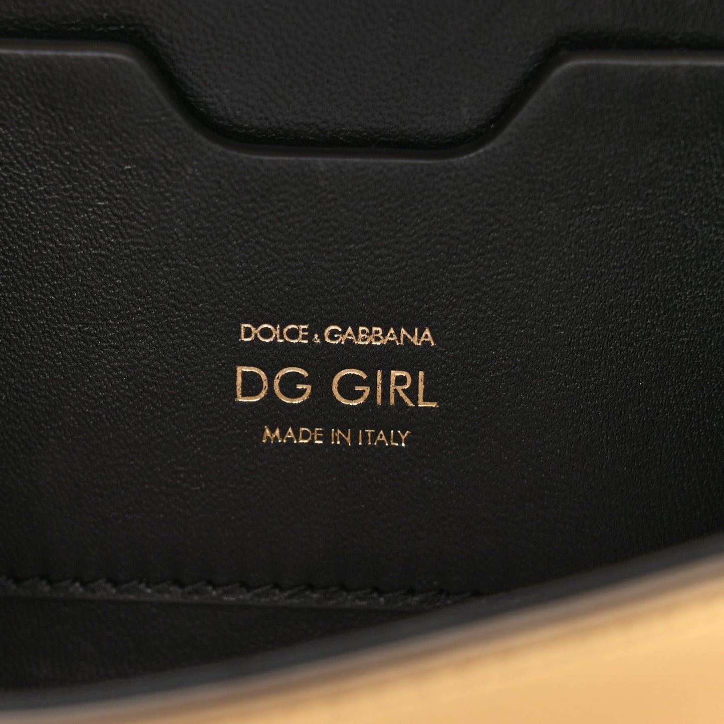 Metallic Calfskin DG Girls Shoulder Bag Gold